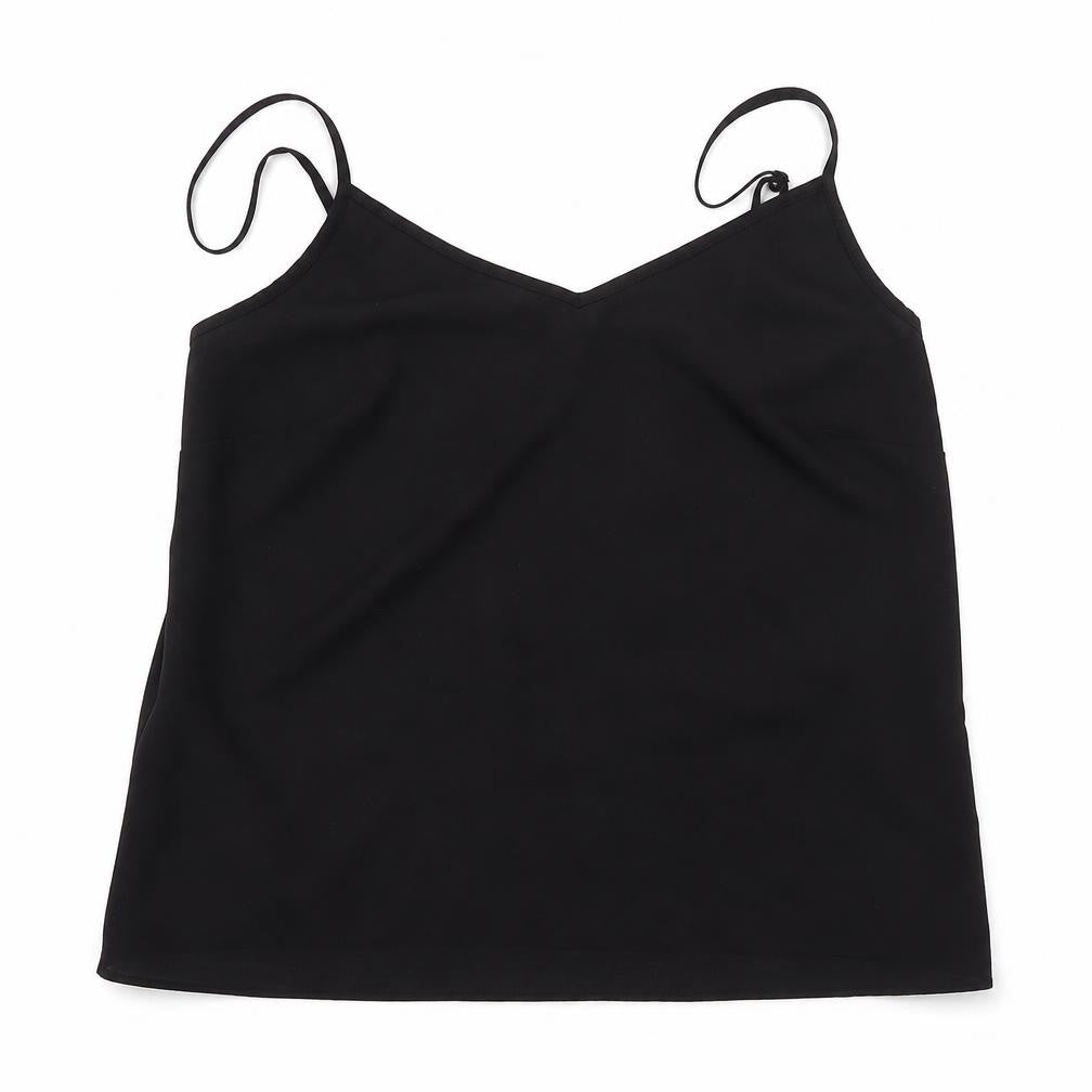 Front view of ASOS women’s black camisole blouse, size UK 10