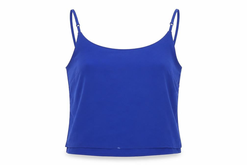 Front view of ASOS women’s blue camisole blouse, size UK 8