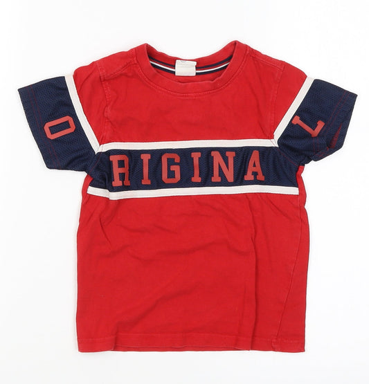 Max Boys Boys Red   Pullover T-Shirt Size 3-4 Years