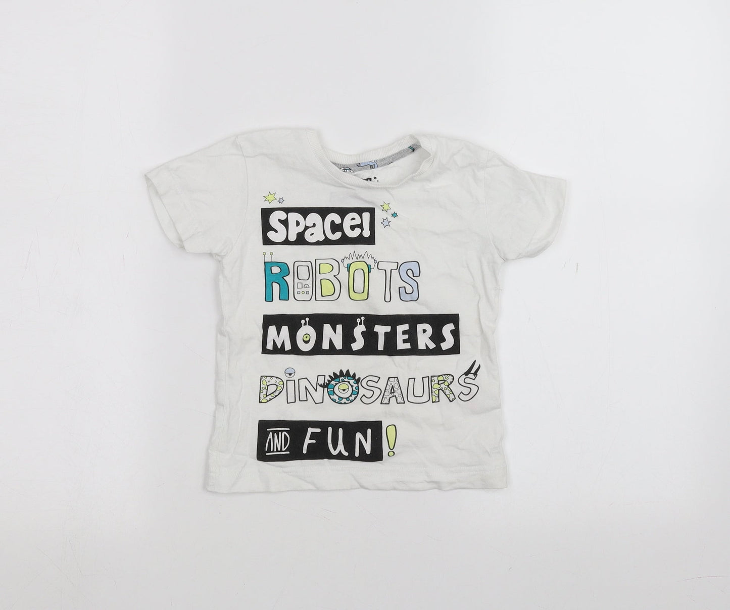 Matalan Boys White   Basic T-Shirt Size 2-3 Years