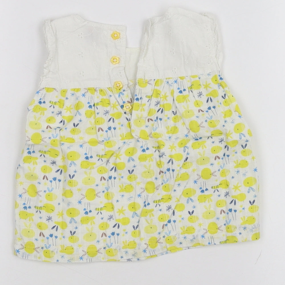 TU Baby White Floral  Basic T-Shirt Size 6-9 Months