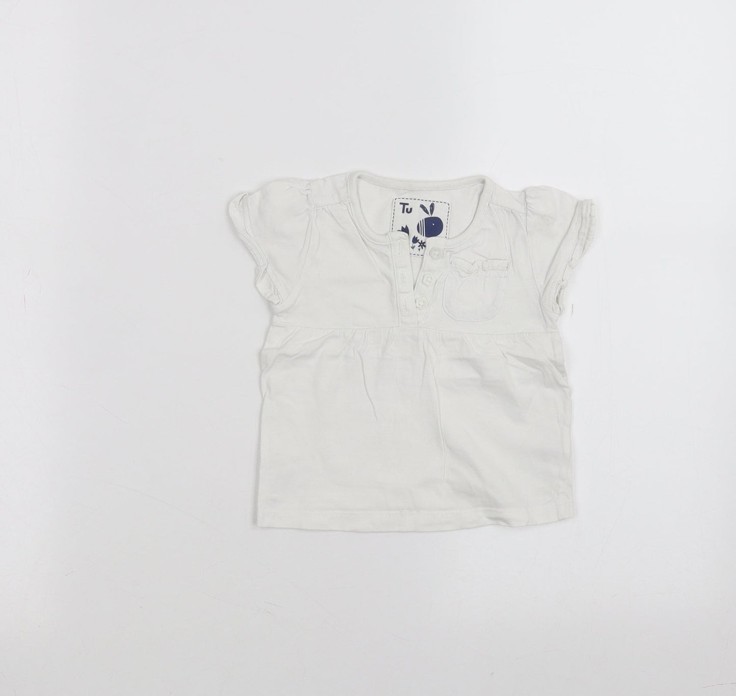 TU Baby White   Basic T-Shirt Size 6-9 Months