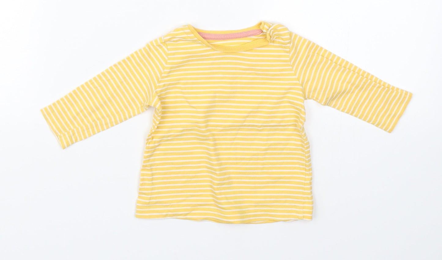 F&F Baby Yellow Striped  Basic T-Shirt Size 0-3 Months