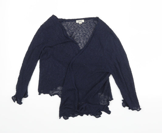 Text Womens Blue   Basic Blouse Size S