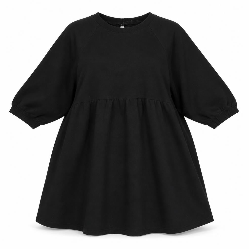 Front view of ASOS women’s black rayon a-line, size UK 10