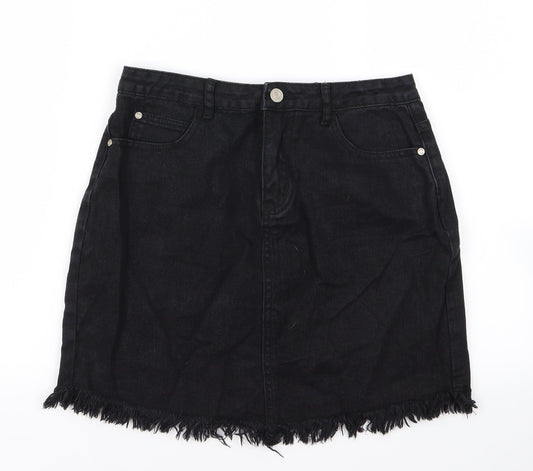 misguided Womens Black  Denim Straight & Pencil Set Size 10