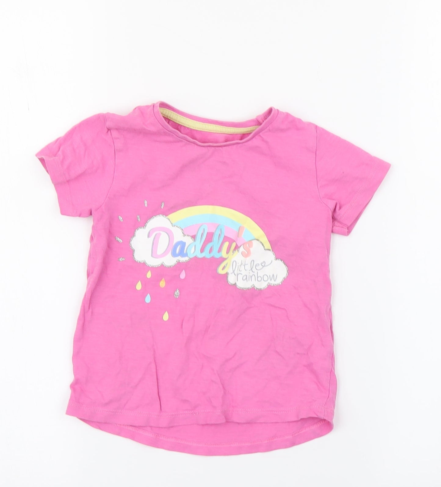 I LOVE MY TEE Girls Pink   Basic T-Shirt Size 2-3 Years  - daddys litlle raindow