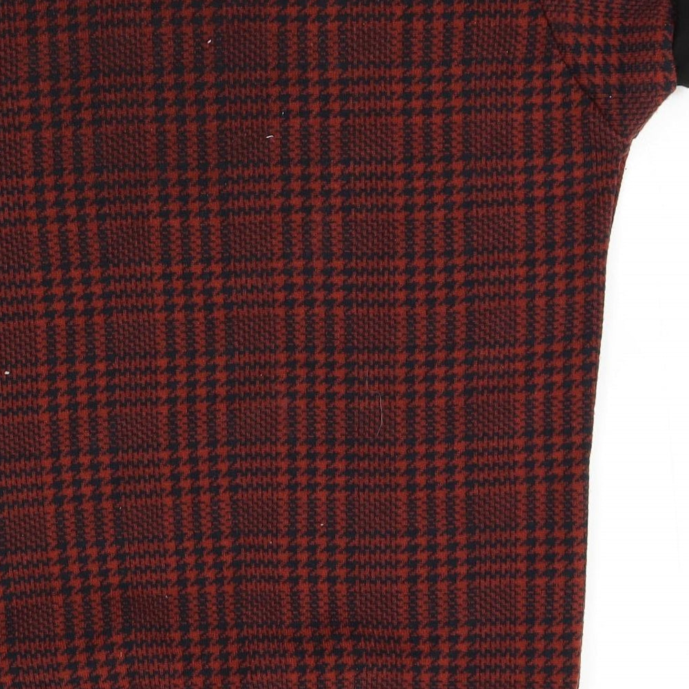 H&M Womens Red Plaid  Pullover Jumper One Size