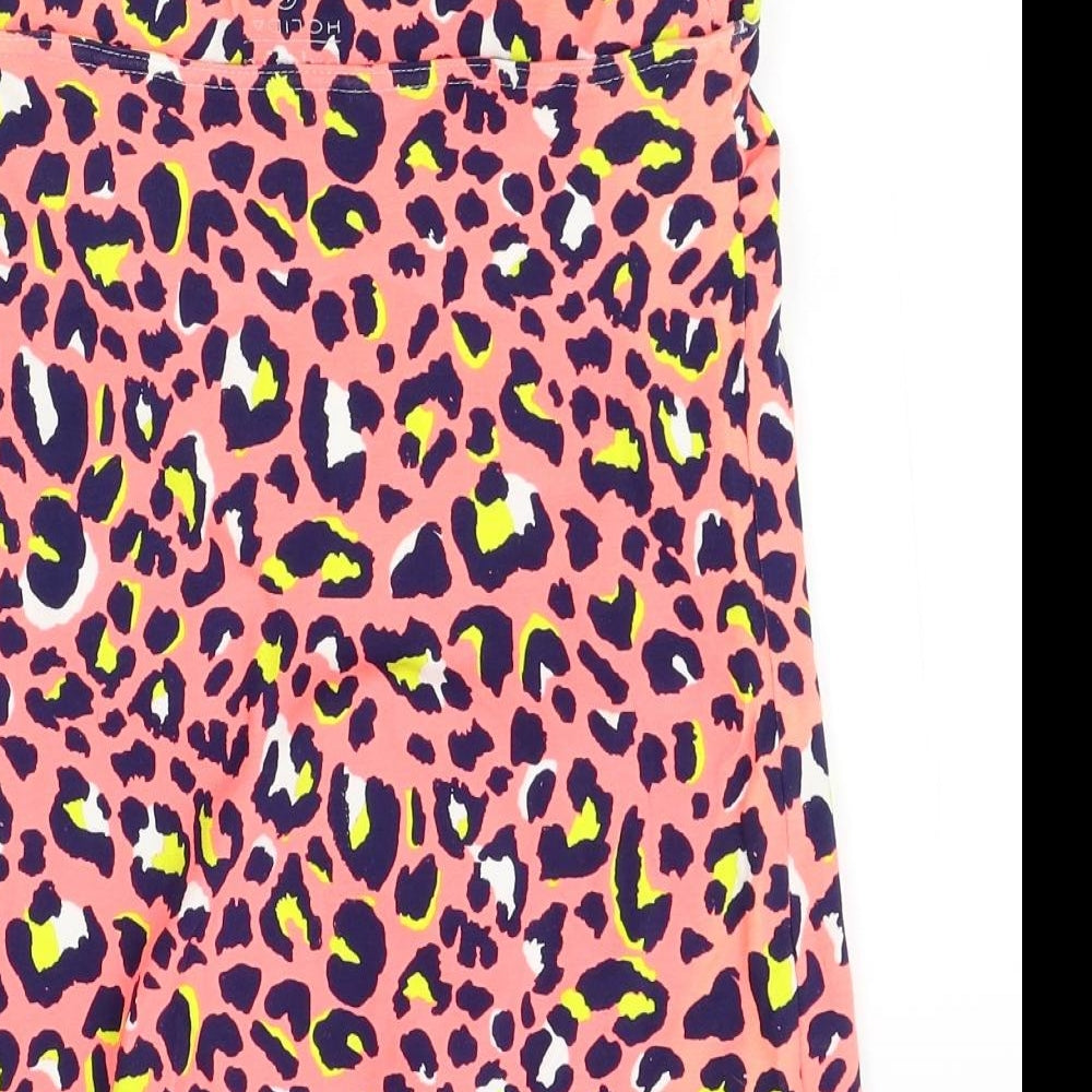 Matalan Womens Pink Animal Print  Basic Blouse Size 10  - strapless