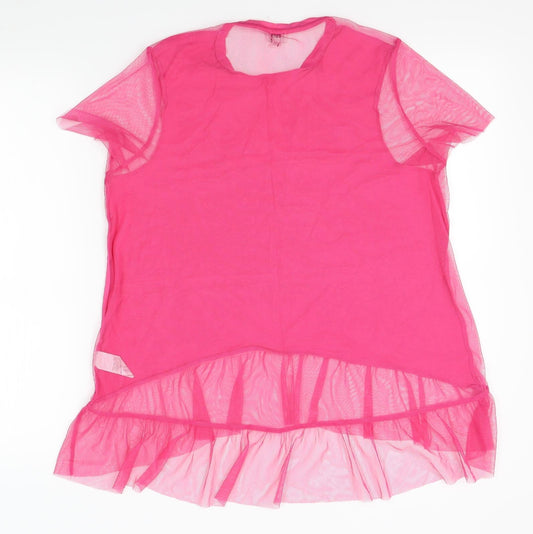 River Island Womens Pink   Basic Blouse Size 10  - sheer back