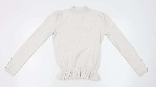 Mademoiselle Womens White   Pullover Jumper Size S