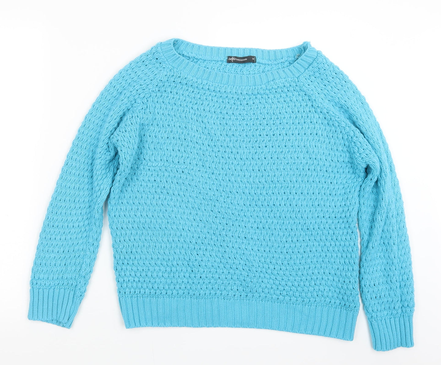 Internacionale Womens Blue  Knit Pullover Jumper Size M
