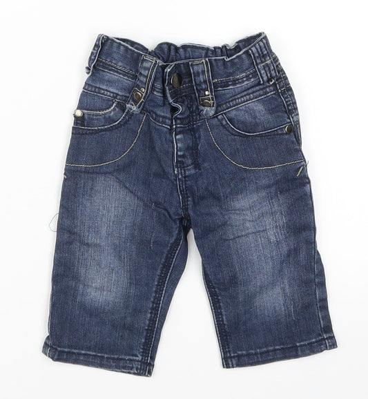 New Look Girls Blue  Denim Cropped Jeans Size 3 Years - Distressed Look