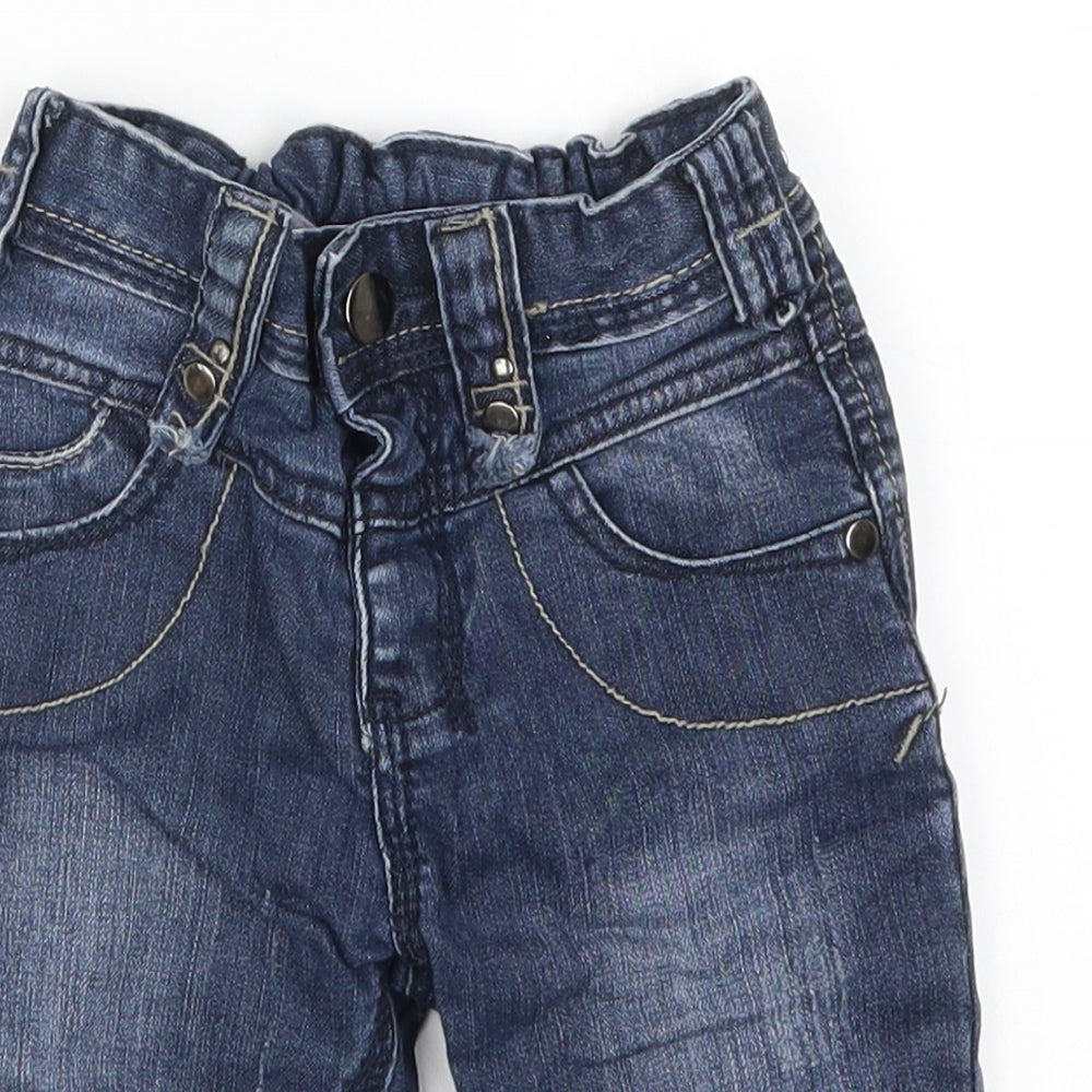 New Look Girls Blue  Denim Cropped Jeans Size 3 Years - Distressed Look