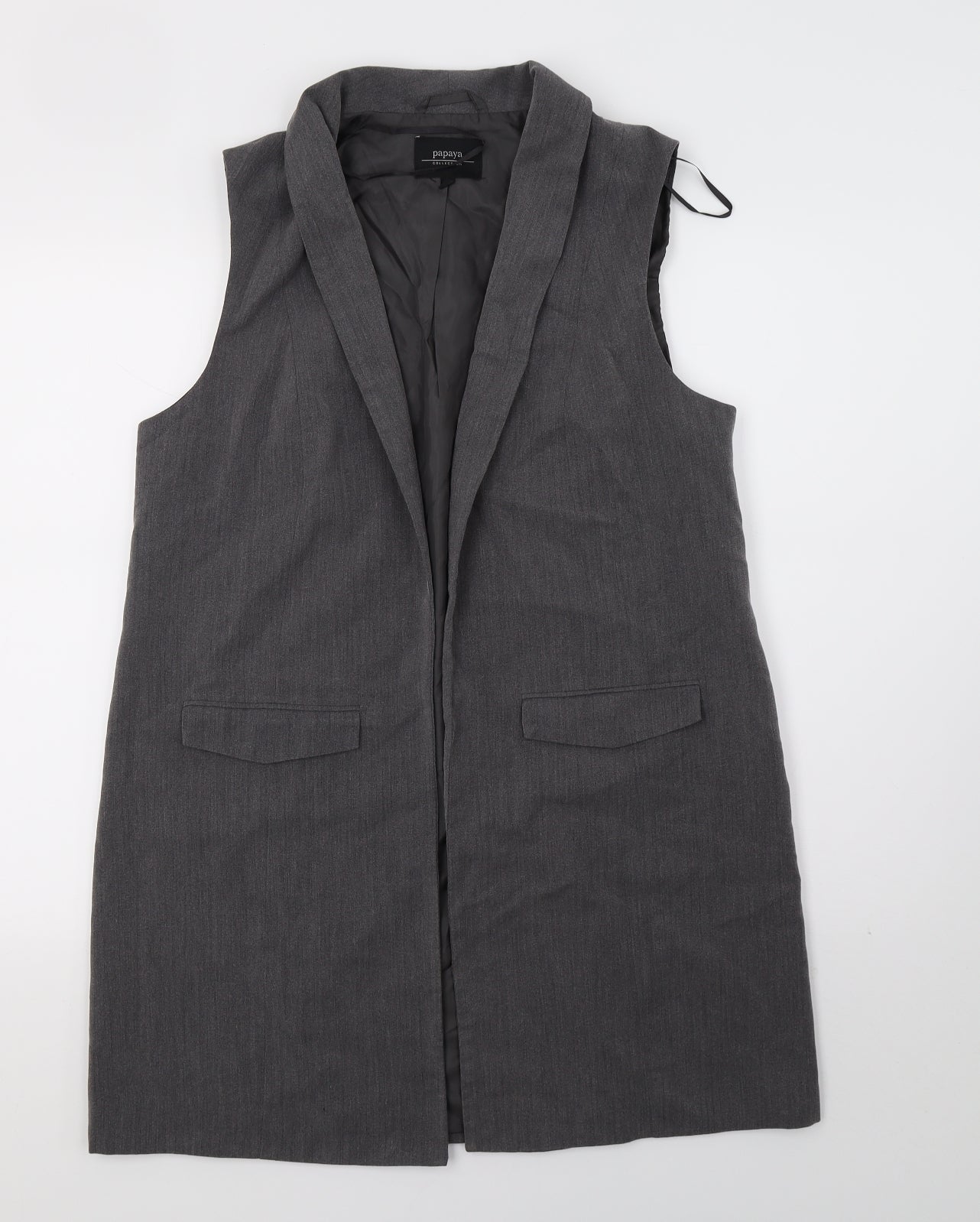 Papaya Womens Grey   Gilet Blazer Size 12