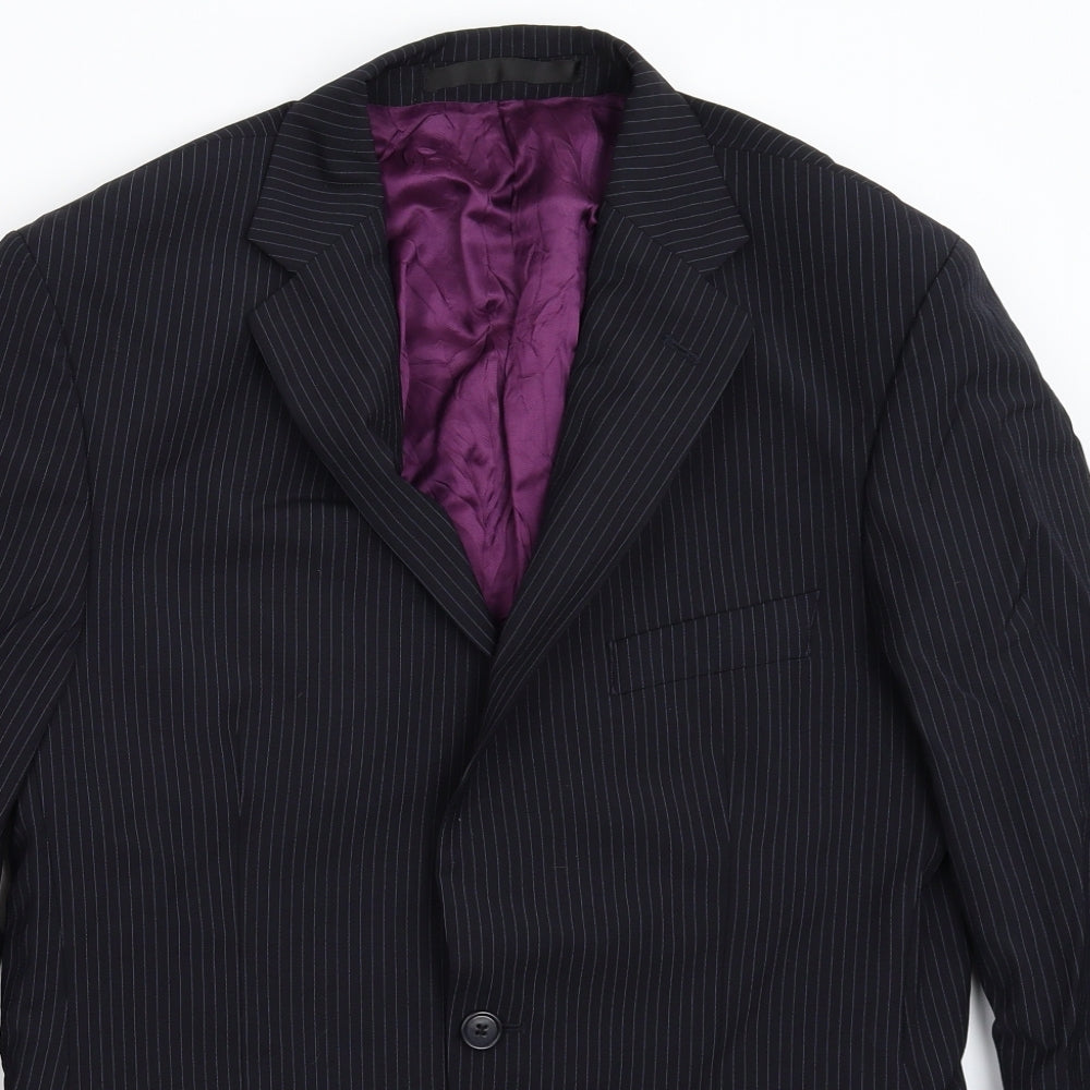 Marks and Spencer Mens Blue Striped  Jacket Suit Jacket Size 38