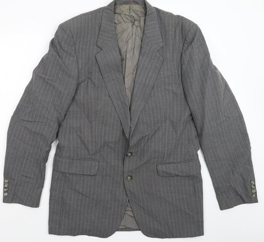 Mr Harry Mens Grey Striped  Jacket Suit Jacket Size 40