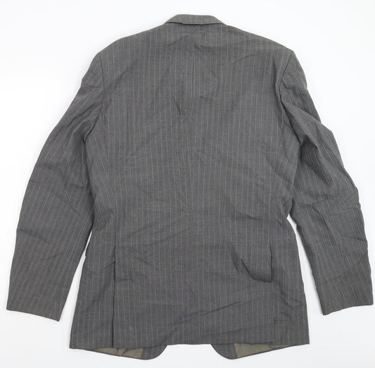 Mr Harry Mens Grey Striped  Jacket Suit Jacket Size 40