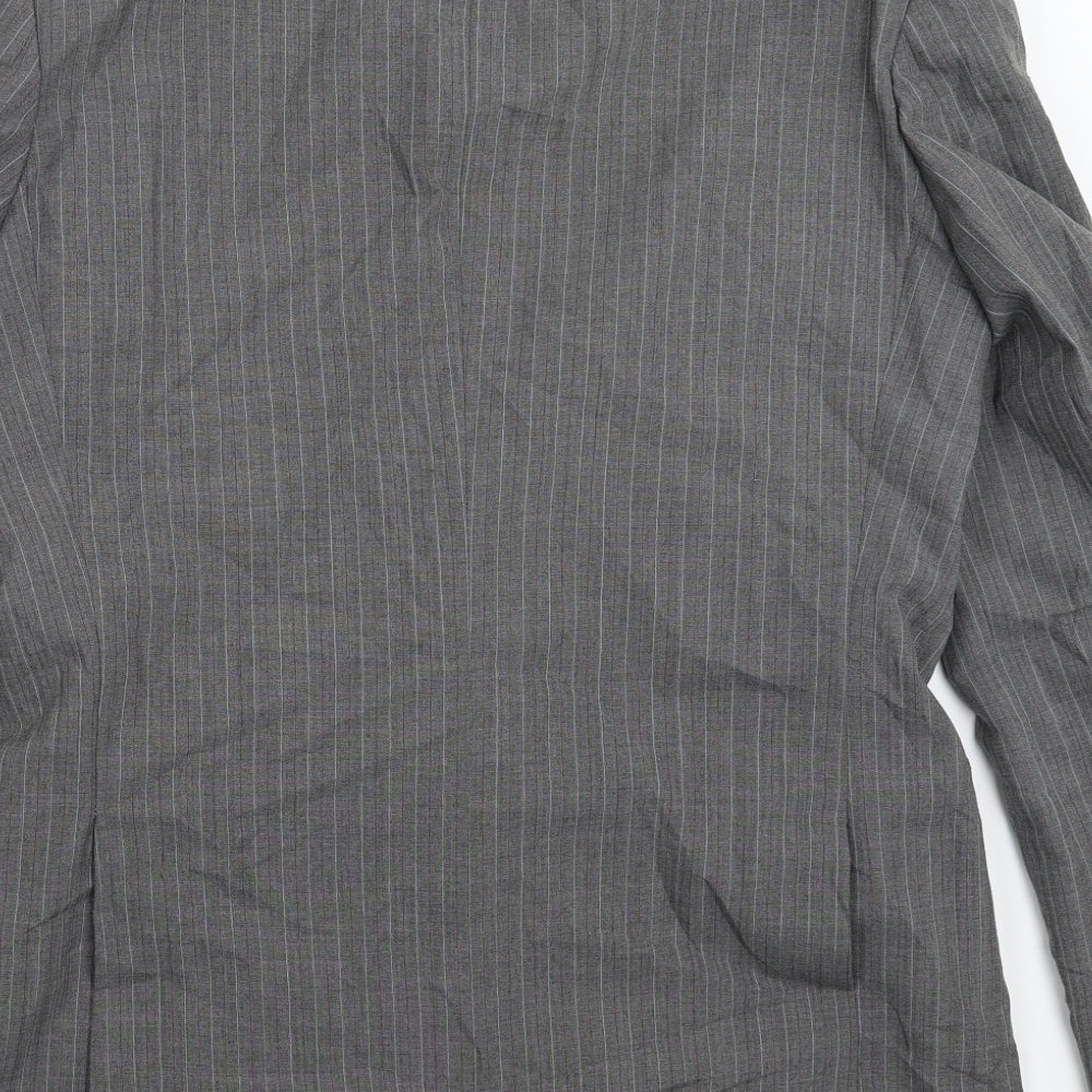 Mr Harry Mens Grey Striped  Jacket Suit Jacket Size 40