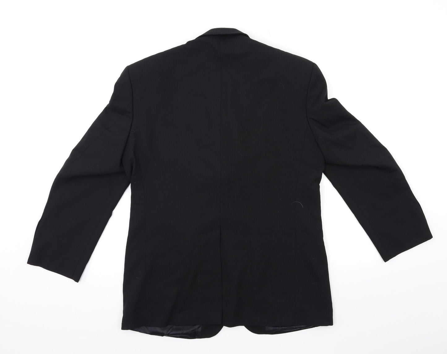 Johnathan Adams Mens Black Striped  Jacket Suit Size 38