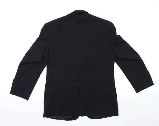 Johnathan Adams Mens Black Striped  Jacket Suit Size 38