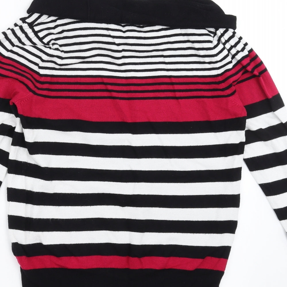 Marks and Spencer Womens Black Striped  Pullover Jumper Size 10