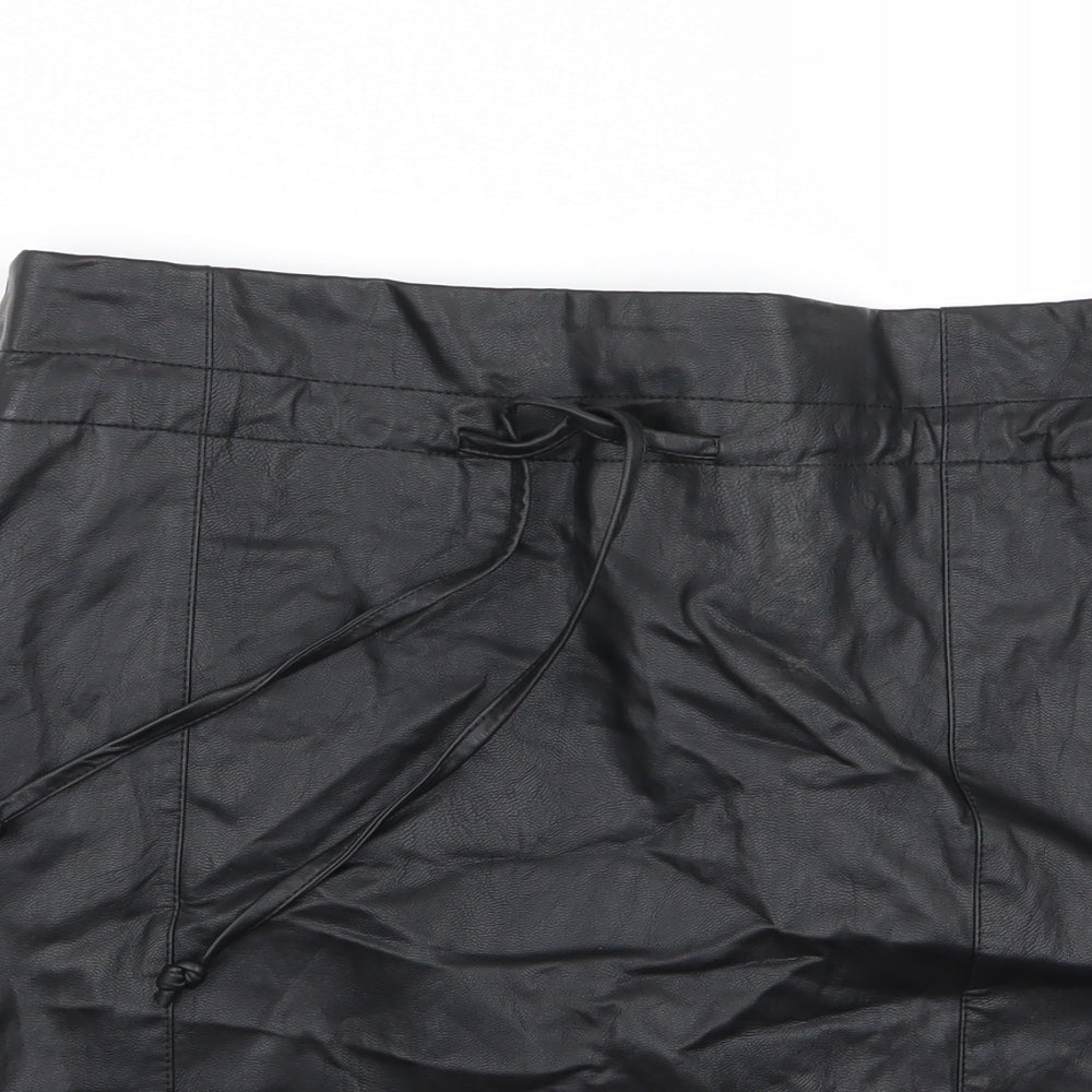 Cooperative Womens Black   Mini Skirt Size S  - Leather Skirt