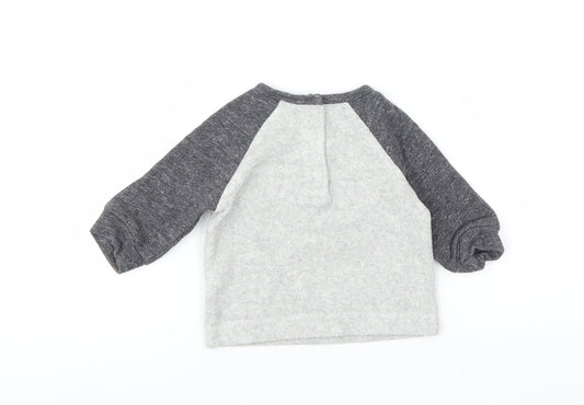 NEXT Boys Grey Animal Print  Pullover Jumper Size 0-3 Months