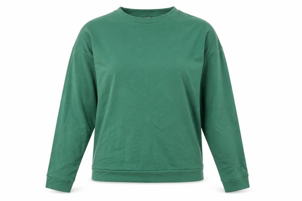 Front view of Missguided women’s green jumper, size UK 12