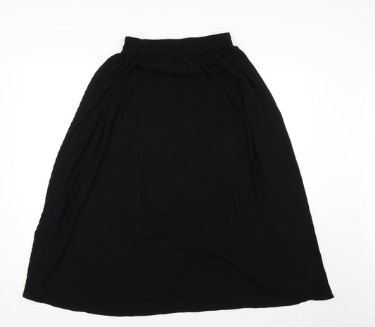 Owlana Womens Black Striped  Flare Skirt Size S