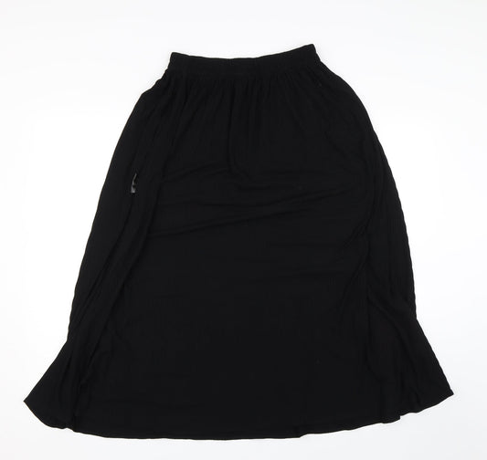 Owlana Womens Black Striped  Flare Skirt Size S