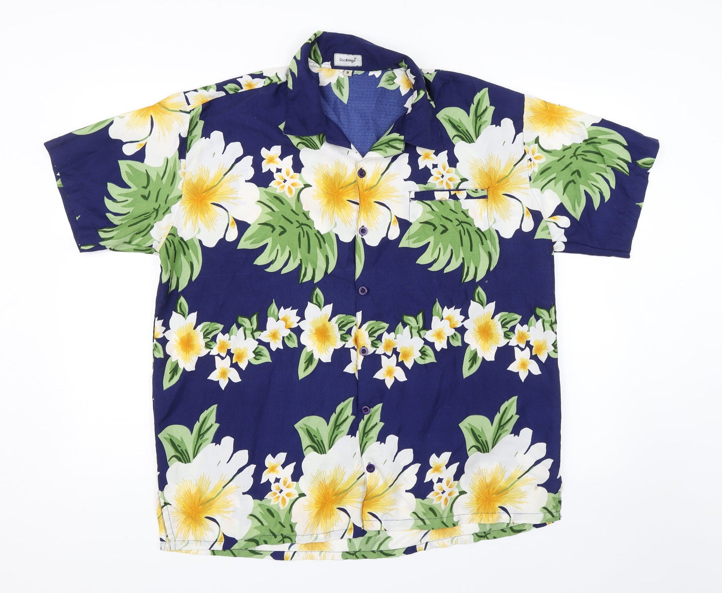 Don Amigo Mens Blue Floral   Button-Up Size M