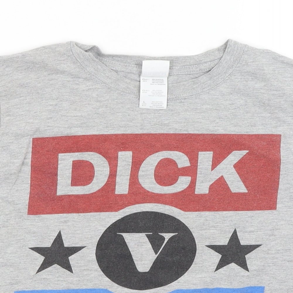Gildan Boys Grey   Basic T-Shirt Size 10-11 Years  - Dick V Dom