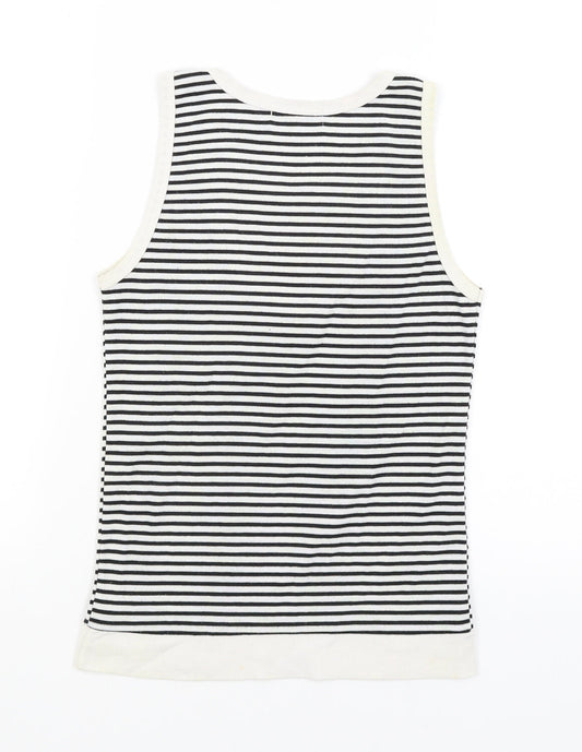 Bunny Womens White Striped  Basic Tank Size 8