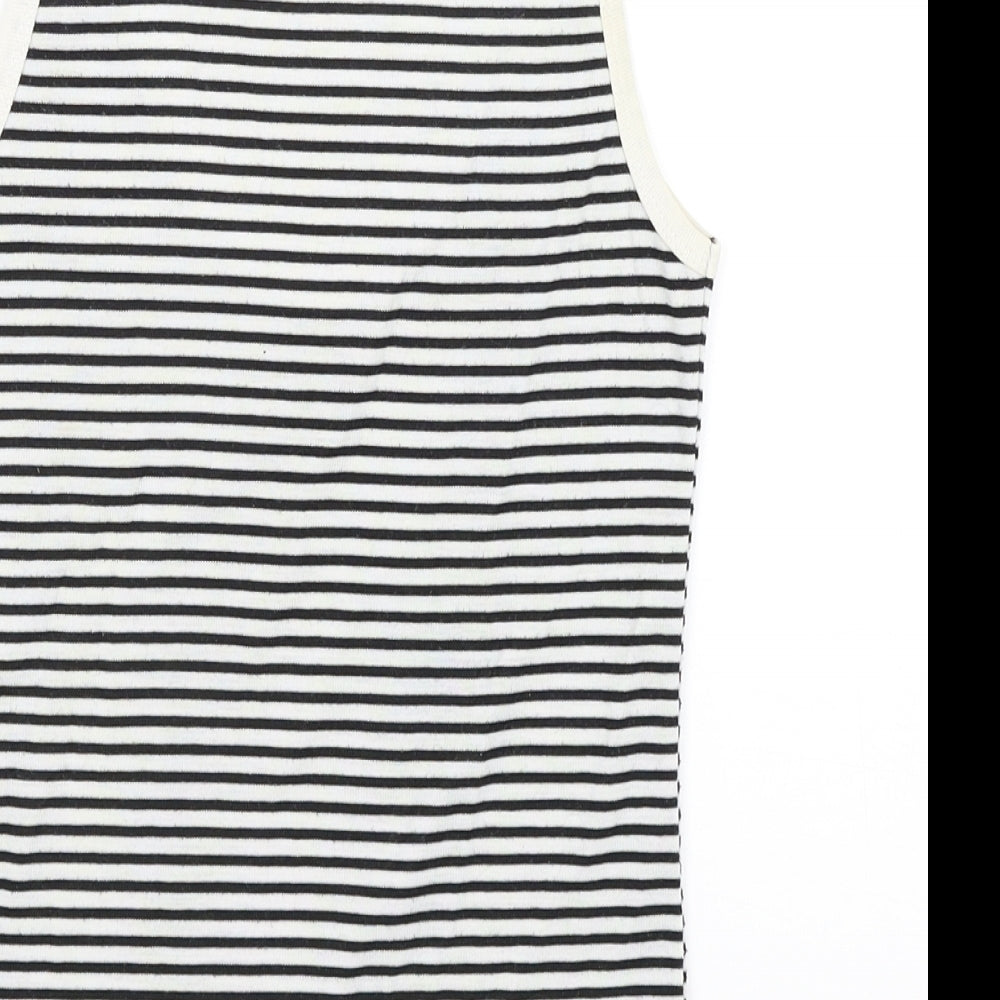 Bunny Womens White Striped  Basic Tank Size 8