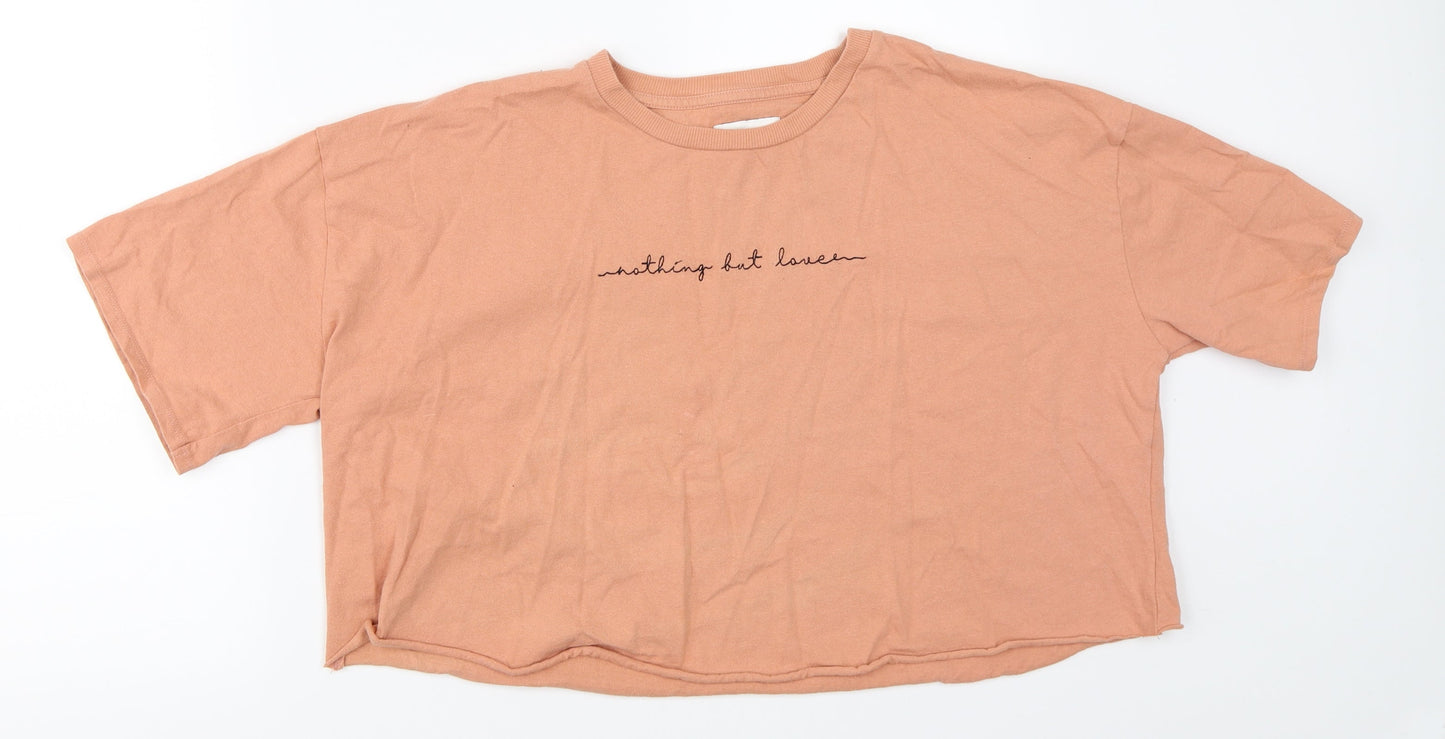 Topshop Womens Orange   Basic T-Shirt Size 12