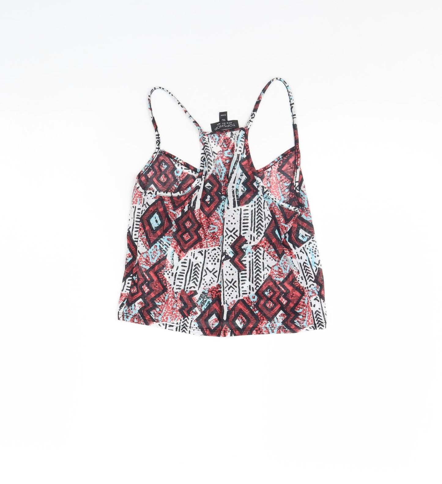 Topshop Womens White Fair Isle  Cropped Tank Size 6