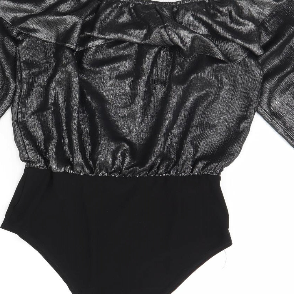 New Look Womens Silver   Bodysuit One-Piece Size 8