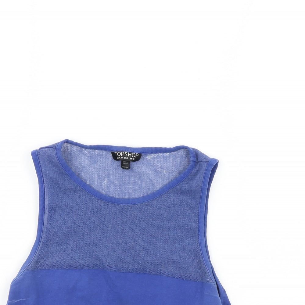 Topshop Womens Blue   Cropped Tank Size 10