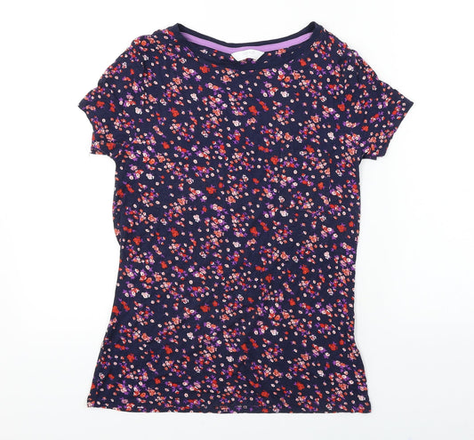Sleep well  Womens Black Floral  Basic T-Shirt Size 10