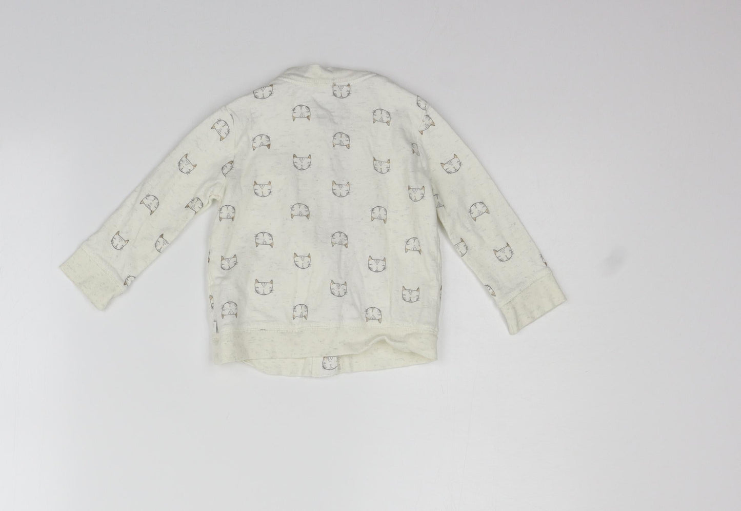 Baby Bgosh Girls Beige Geometric  Cardigan Jumper Size 12-18 Months