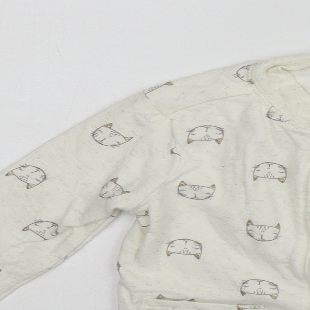 Baby Bgosh Girls Beige Geometric  Cardigan Jumper Size 12-18 Months