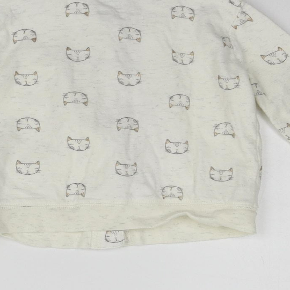 Baby Bgosh Girls Beige Geometric  Cardigan Jumper Size 12-18 Months