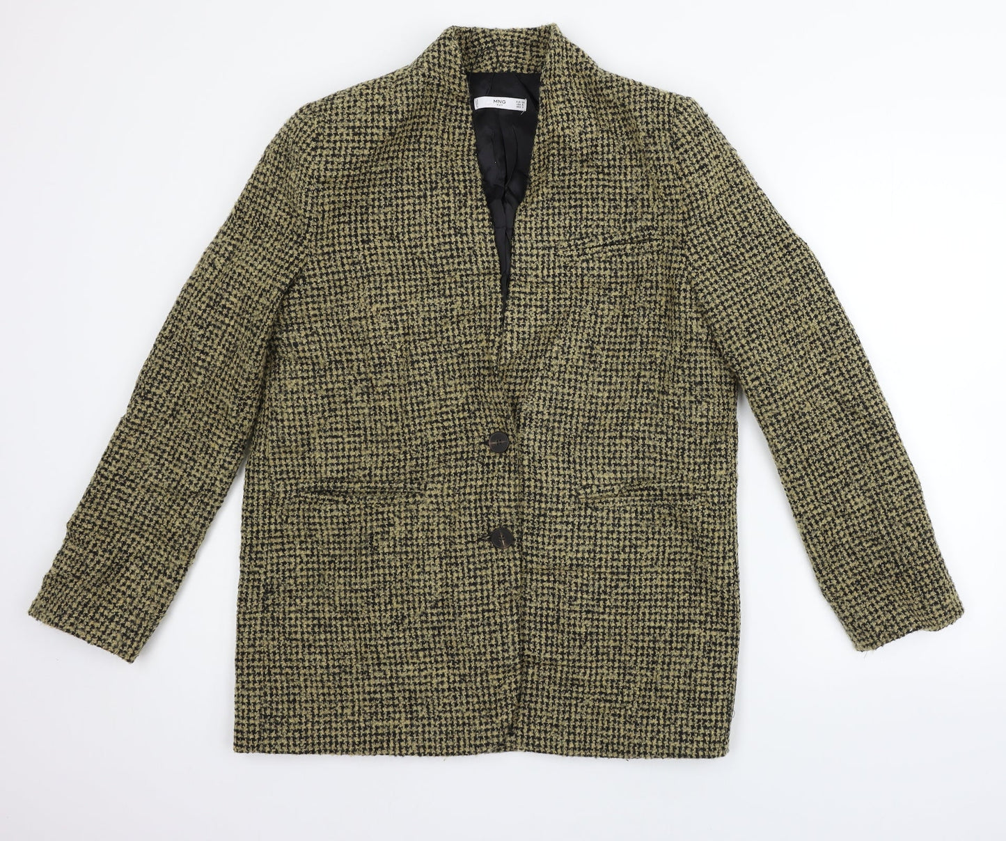 MNG Womens Beige Check  Jacket Coat Size 8