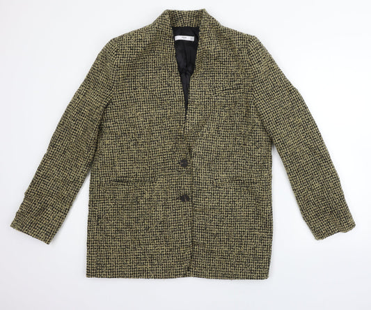 MNG Womens Beige Check  Jacket Coat Size 8