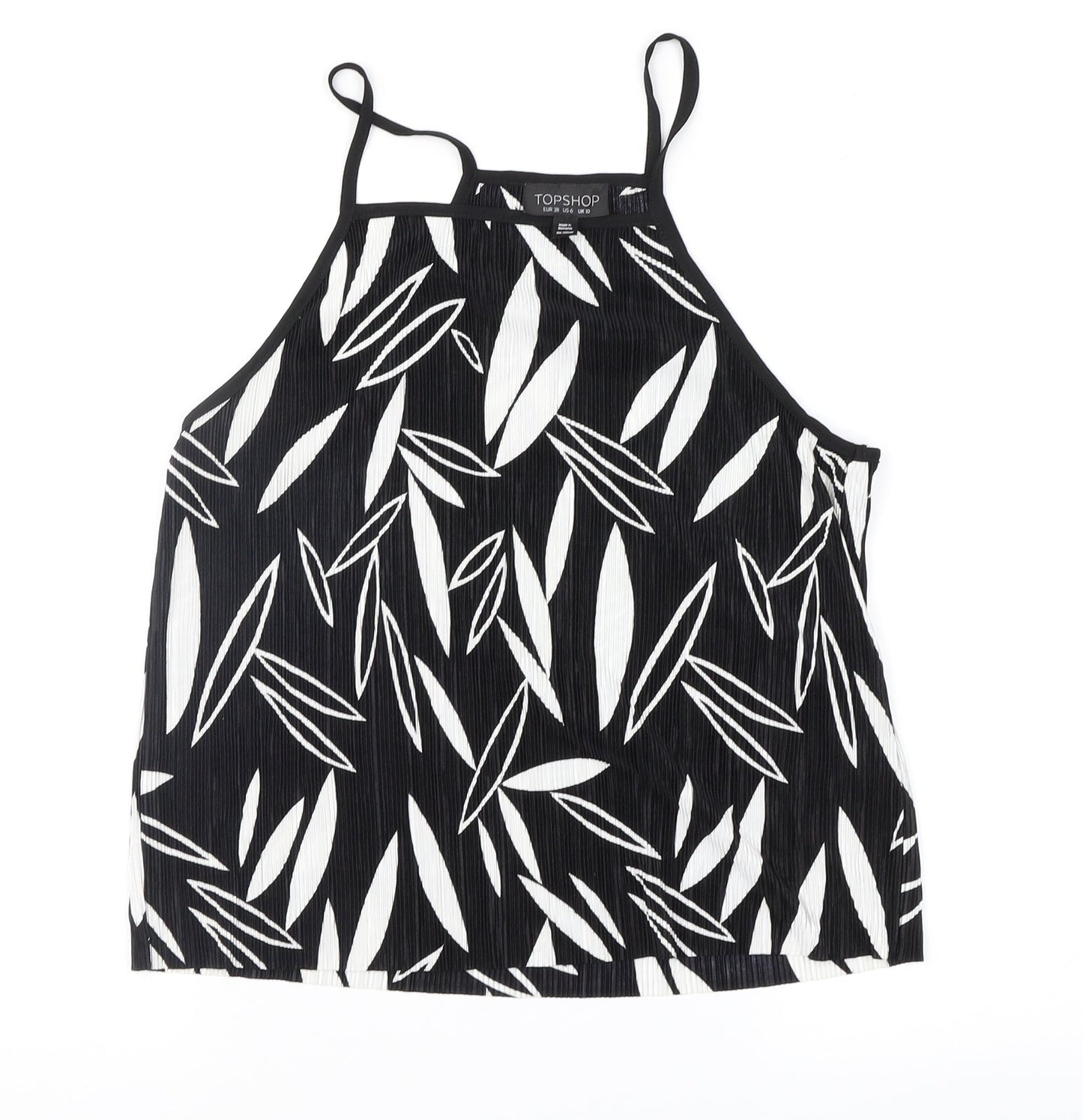 Topshop Womens Black Floral  Camisole Blouse Size 10