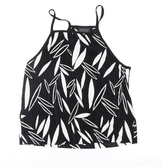Topshop Womens Black Floral  Camisole Blouse Size 10