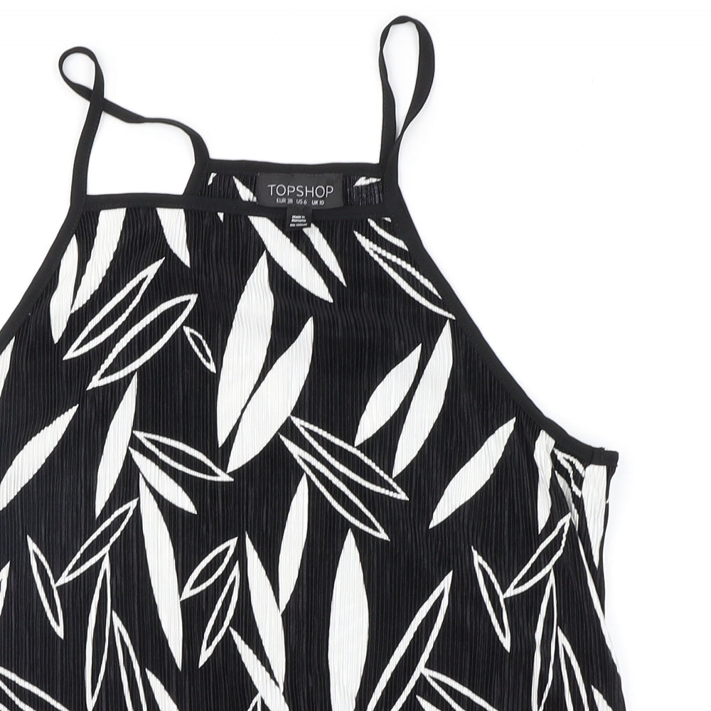 Topshop Womens Black Floral  Camisole Blouse Size 10