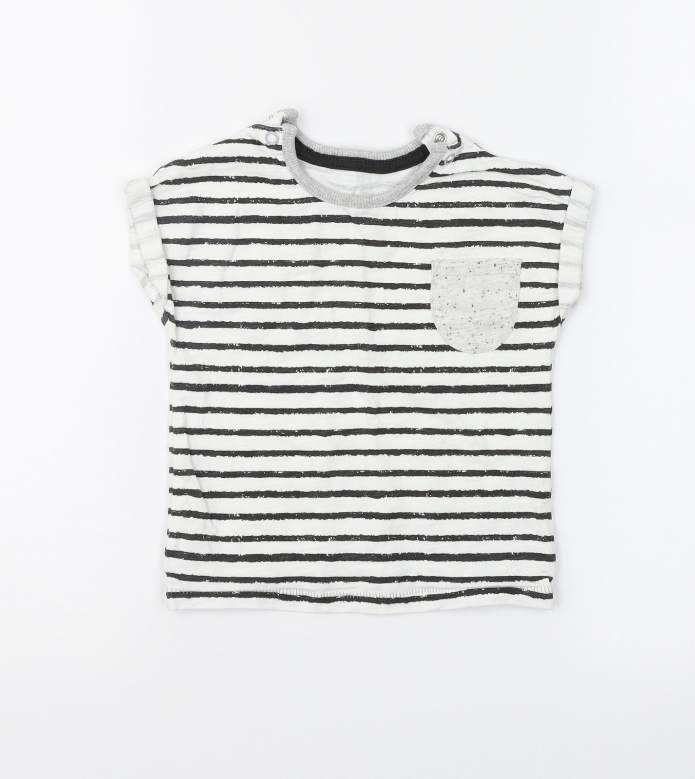 George Baby White Striped  Basic T-Shirt Size 6-9 Months