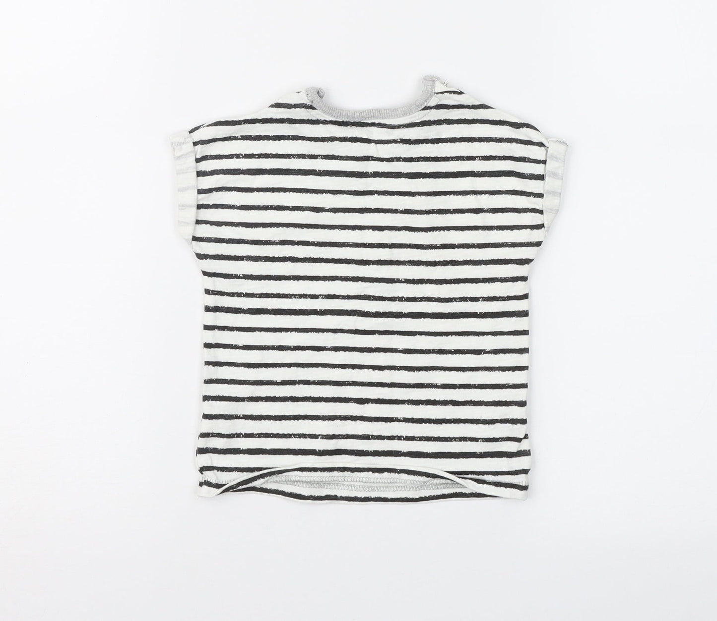George Baby White Striped  Basic T-Shirt Size 6-9 Months